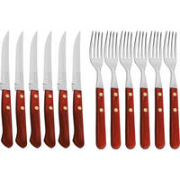 PRIBOR ZA ZREZKE     12-delni  - rjava, Natur, kovina/les - Homeware