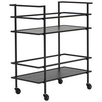 SERVIERWAGEN Schwarz  - Schwarz, Design, Holzwerkstoff/Metall (74/85/38cm) - MID.YOU