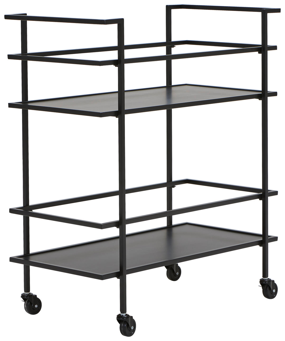 SERVIERWAGEN Schwarz  - Schwarz, Design, Holzwerkstoff/Metall (74/85/38cm) - MID.YOU