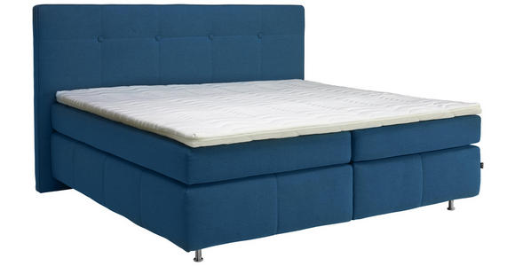 BOXSPRINGBETT 200/200 cm in Dunkelblau - Alufarben/Dunkelblau, KONVENTIONELL, Textil (200/200cm) - Dieter Knoll