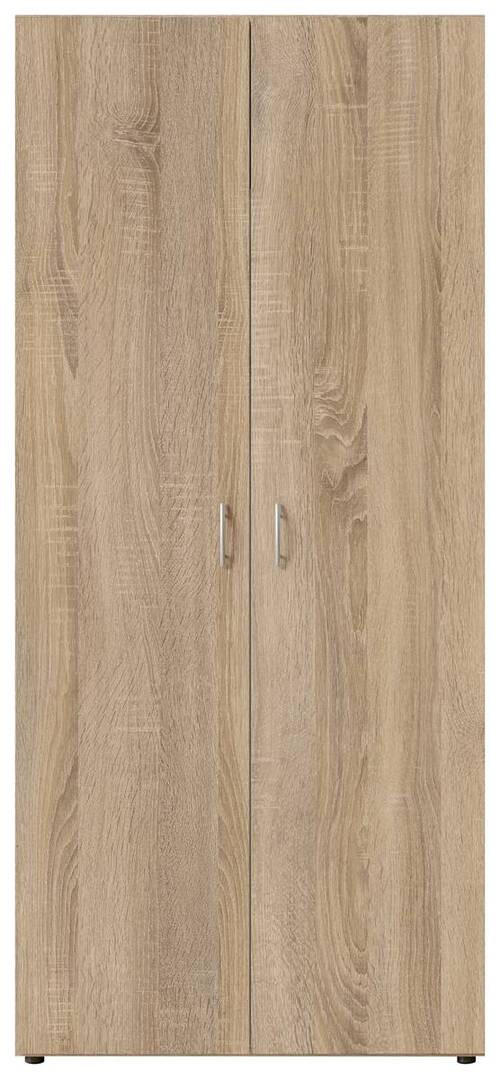 OMARA S KLASIČNIMI VRATI, barve hrasta  - barve hrasta/barve aluminija, Basics, umetna masa/leseni material (81/176/50,8cm) - Boxxx