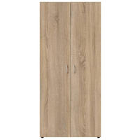 OMARA S KLASIČNIMI VRATI, barve hrasta  - barve hrasta/barve aluminija, Basics, umetna masa/leseni material (81/176/50,8cm) - Boxxx