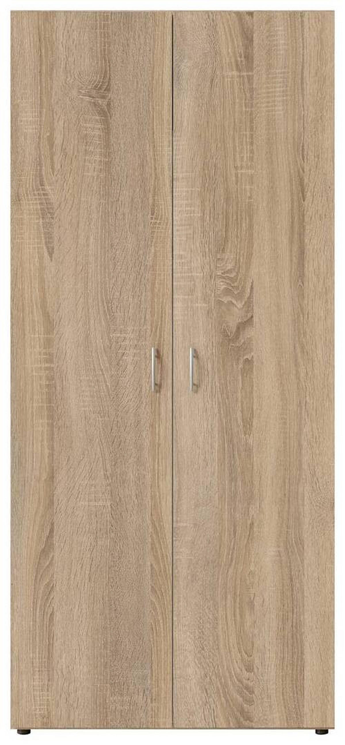 OMARA S KLASIČNIMI VRATI, barve hrasta  - barve hrasta/barve aluminija, Basics, umetna masa/leseni material (81/176/50,8cm) - Boxxx