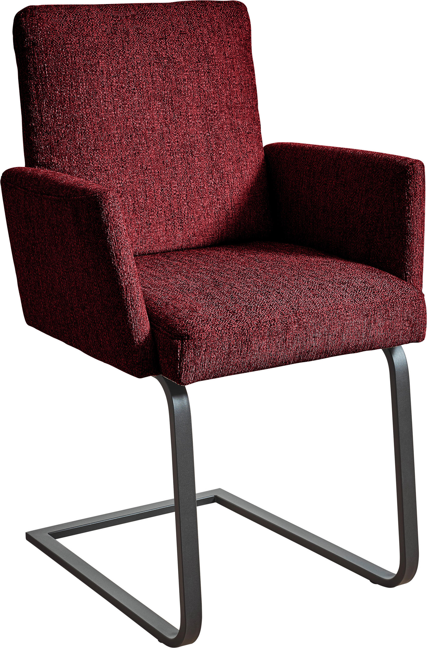 ARMLEHNSTUHL  in Stahl Chenille  - Rot/Schwarz, Design, Textil/Metall (56/92/60cm) - Dieter Knoll