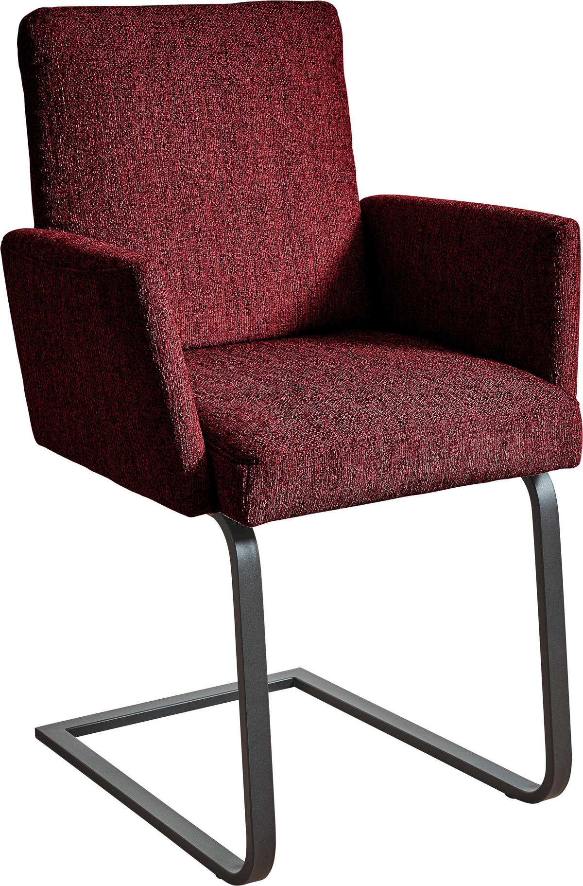 ARMLEHNSTUHL  in Stahl Chenille  - Rot/Schwarz, Design, Textil/Metall (56/92/60cm) - Dieter Knoll