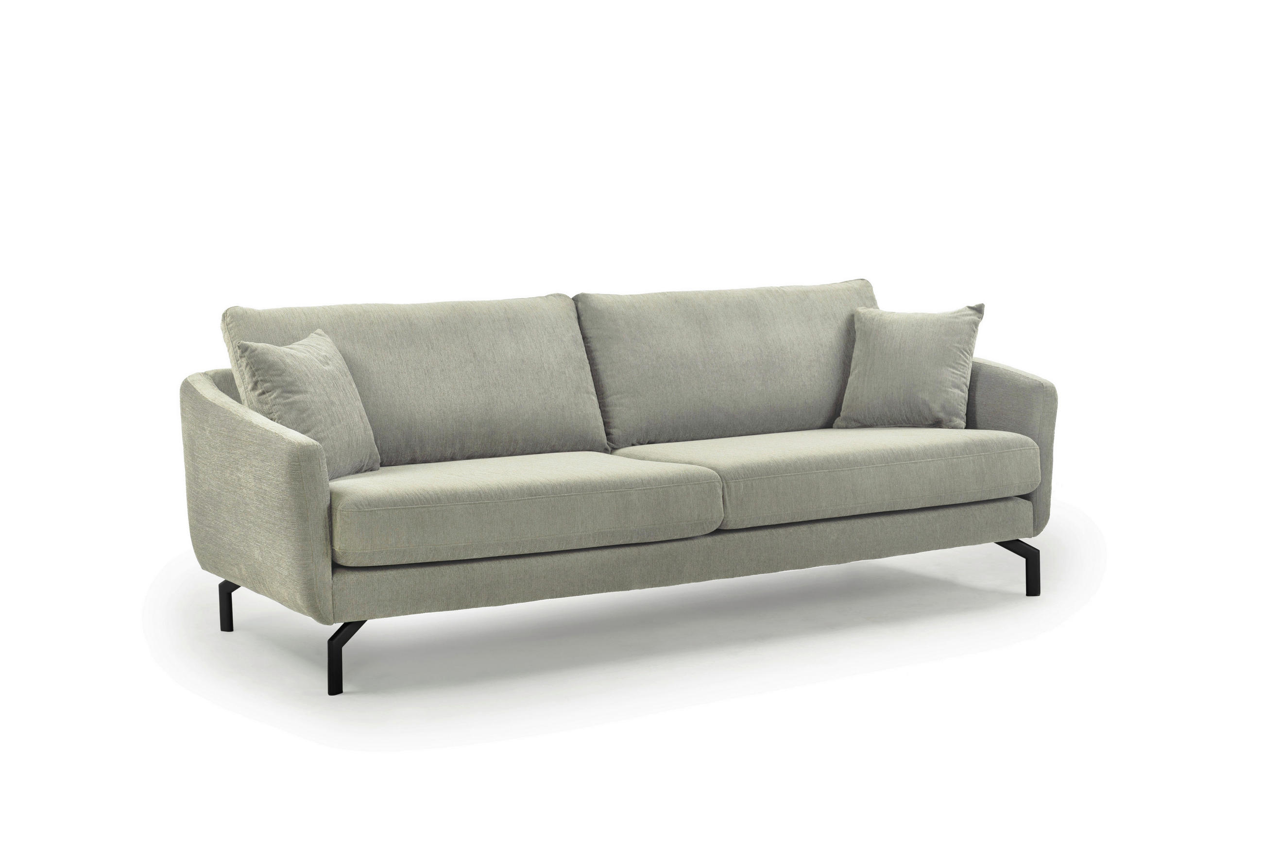SOFFA i flatväv greige  - greige/svart, Klassisk, metall/trä (230/85/100cm) - Hom`in