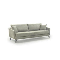 SOFFA i flatväv greige  - greige/svart, Klassisk, metall/trä (230/85/100cm) - Hom`in