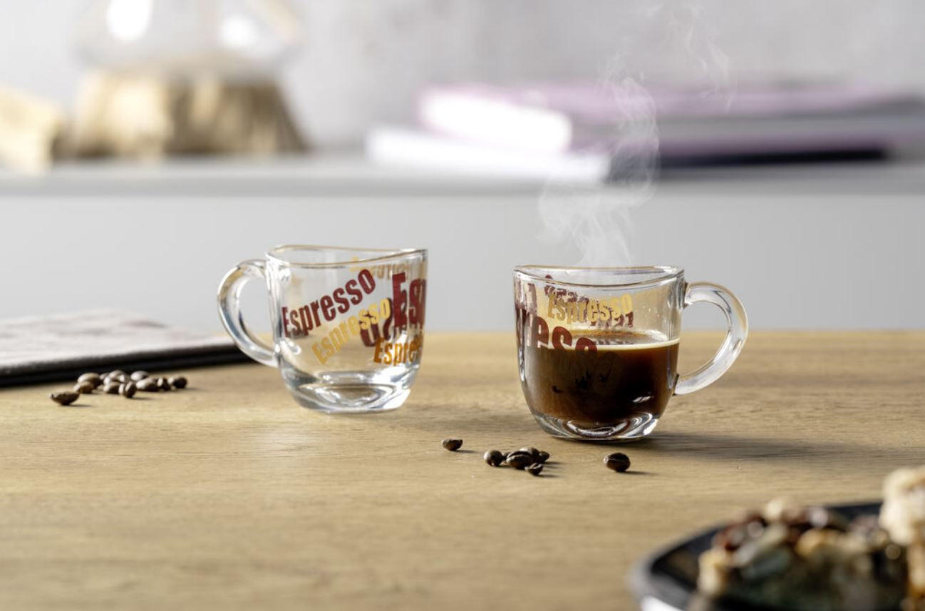 SKLENICE NA ESPRESSO  - průhledné/hnědá, Konvenční, sklo (80ml) - Leonardo
