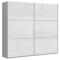 SKŘÍŇ S POSUVNÝMI DVEŘMI, bílá, vysoce lesklá bílá, 220/209,7/61,2 cm - bílá/vysoce lesklá bílá, Design, kov/kompozitní dřevo (220/209,7/61,2cm) - home24