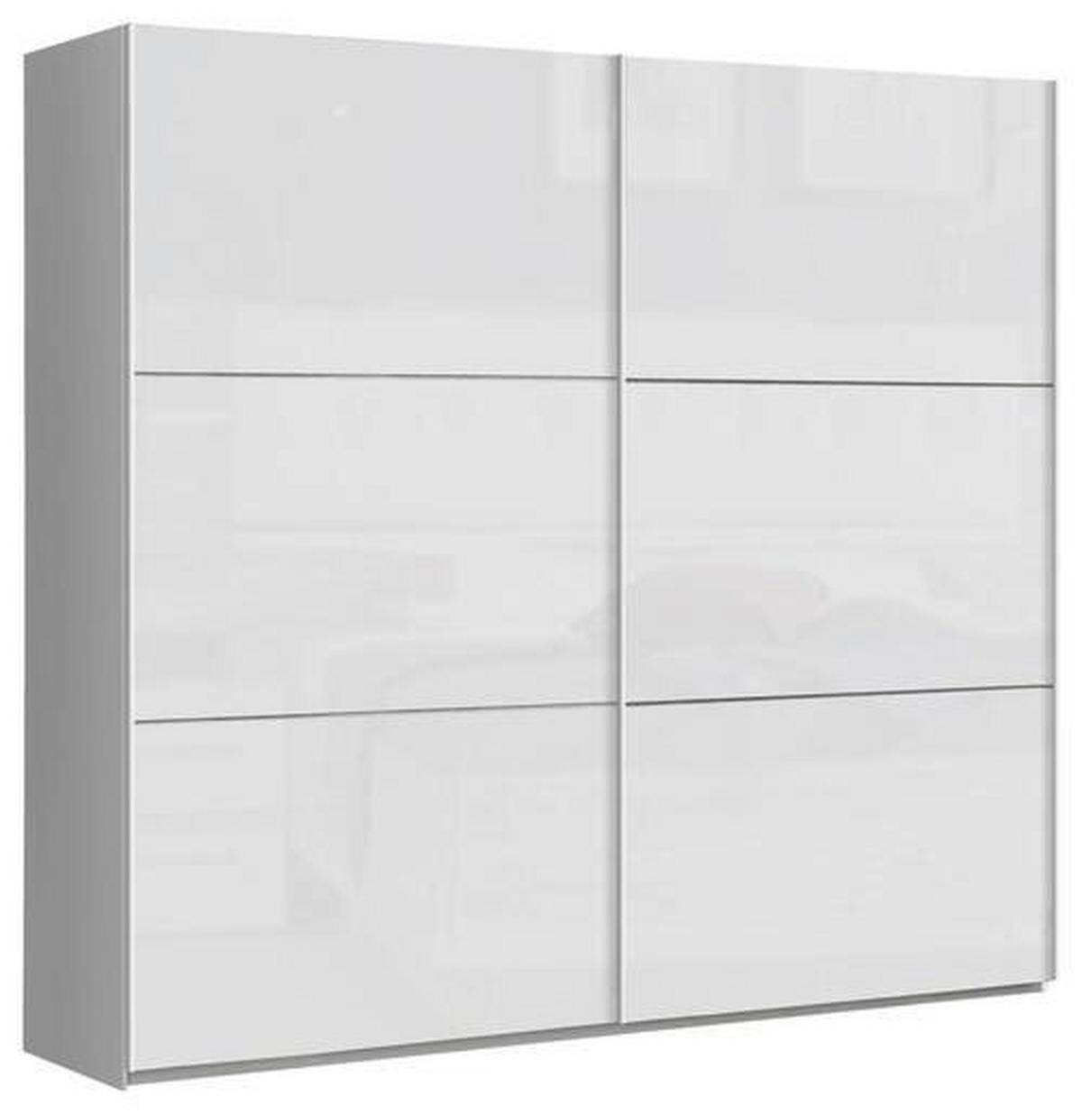 ORMAR S KLIZNIM VRATIMA bijela, bijela visoki sjaj   - bijela/bijela visoki sjaj, Design, drvni materijal/metal (220/209,7/61,2cm) - Carryhome