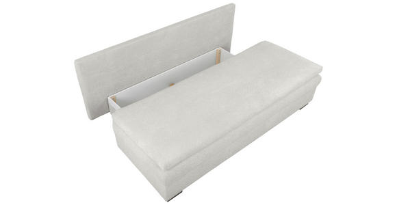 SCHLAFSOFA Struktur Hellgrau Rückenkissen, Armlehnenkissen, Bettkasten, Schlaffunktion, Rücken echt  - Hellgrau/Schwarz, KONVENTIONELL, Kunststoff/Textil (195/93/83cm) - Carryhome