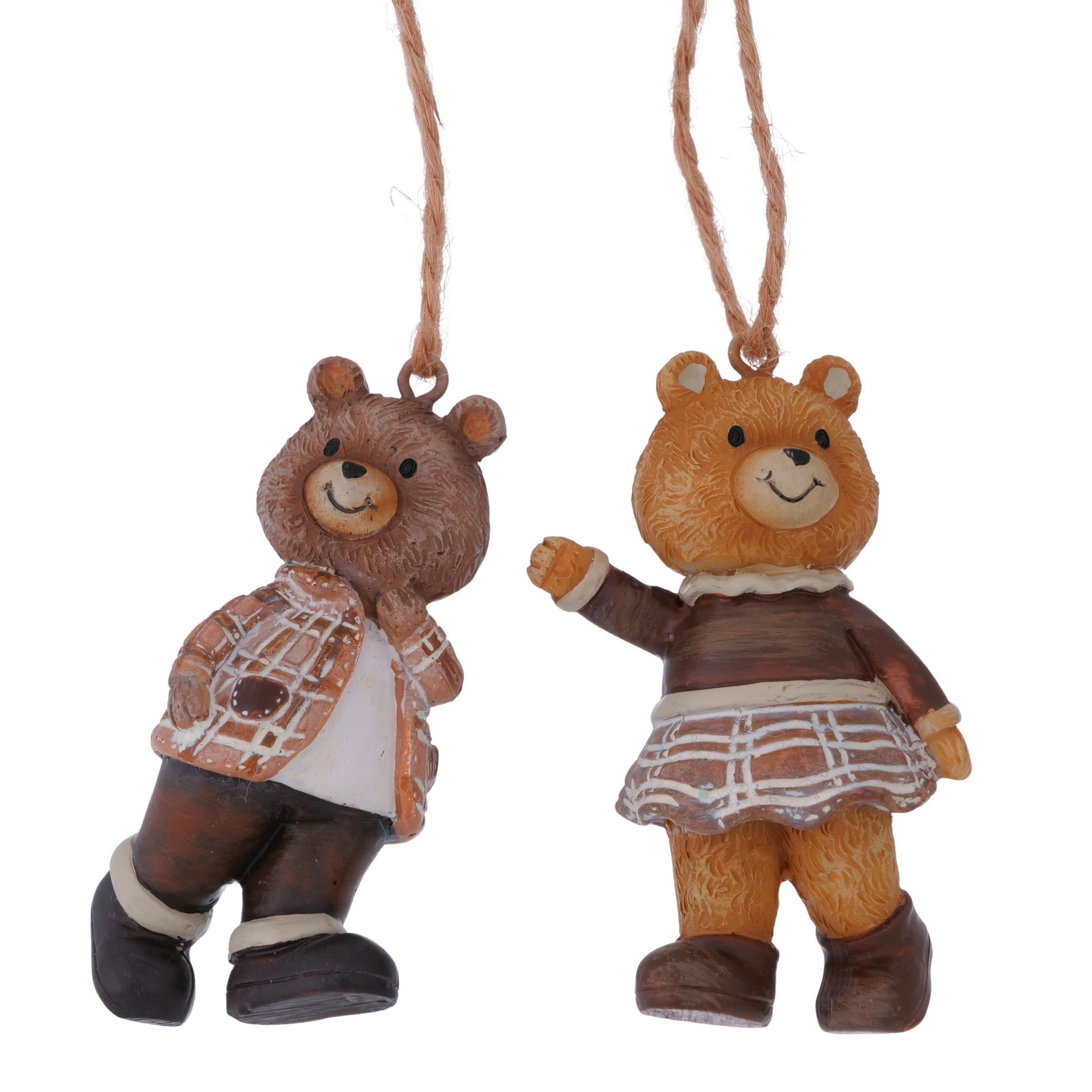 VIANOČNÁ OZDOBA - hnedá, Basics, plast/prírodné materiály (4/2,8/6cm)