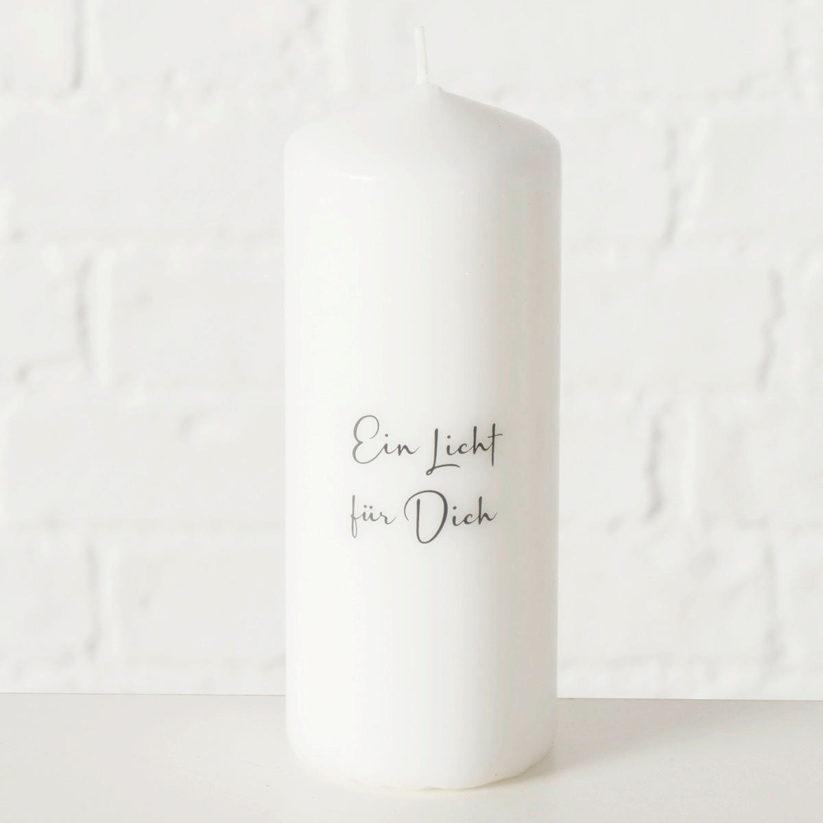 STUMPENKERZE 6/15 cm  - Schwarz/Weiß, Basics, Paraffin (6/15cm)