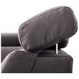 ECKSOFA in Samt Grau  - Chromfarben/Grau, KONVENTIONELL, Textil/Metall (271/206cm) - Carryhome