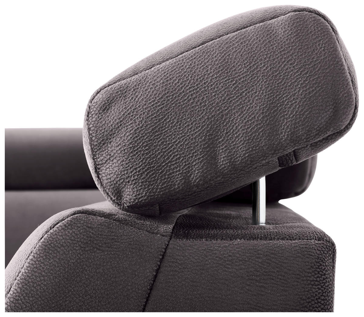 ECKSOFA in Samt Grau  - Chromfarben/Grau, Konventionell, Textil/Metall (271/206cm) - Carryhome