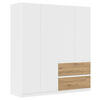 DREHTÜRENSCHRANK in Eiche Artisan, Weiss  - Weiss/Eiche Artisan, Modern, Holzwerkstoff (181/197/54cm) - Rauch Möbel
