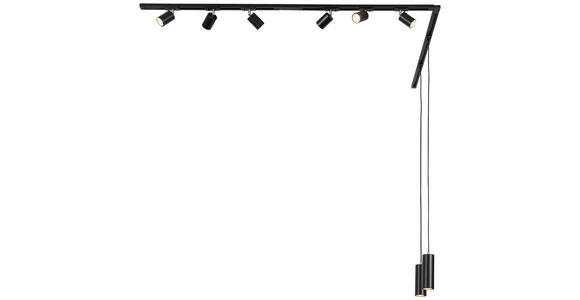 SCHIENENSYSTEM - Chromfarben/Schwarz, Trend, Kunststoff/Metall (262cm) - Novel