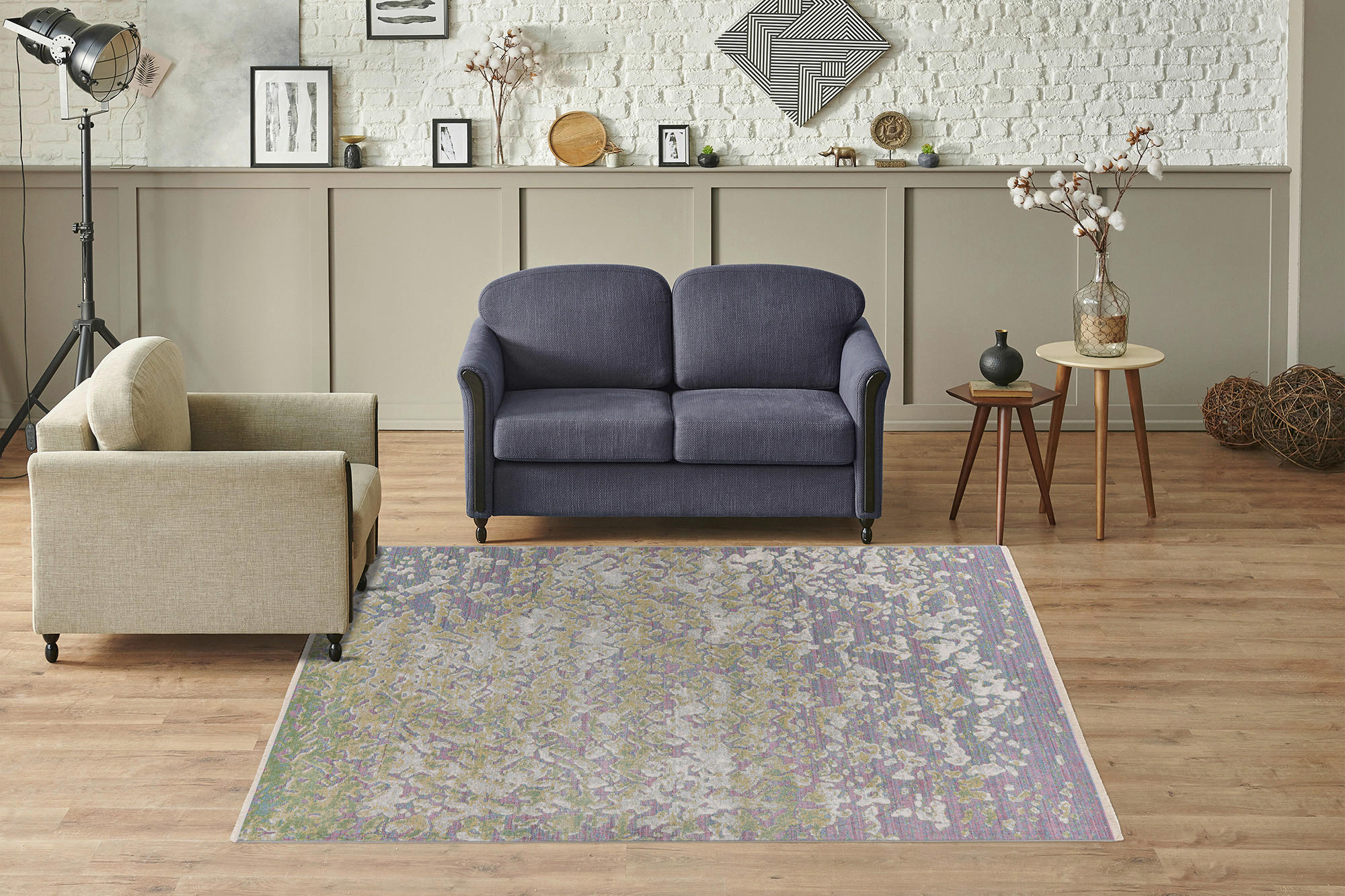 Thumbnail - Kayoom Flachwebeteppich, Grün, Textil, Vintage, rechteckig, 120x170 cm, Teppiche & Böden, Teppiche, Moderne Teppiche