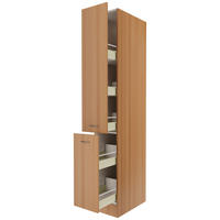 APOTHEKERSCHRANK 30/200/60 cm  in Buchefarben  - Edelstahlfarben/Buchefarben, MODERN, Holzwerkstoff/Kunststoff (30/200/60cm) - FlexWell