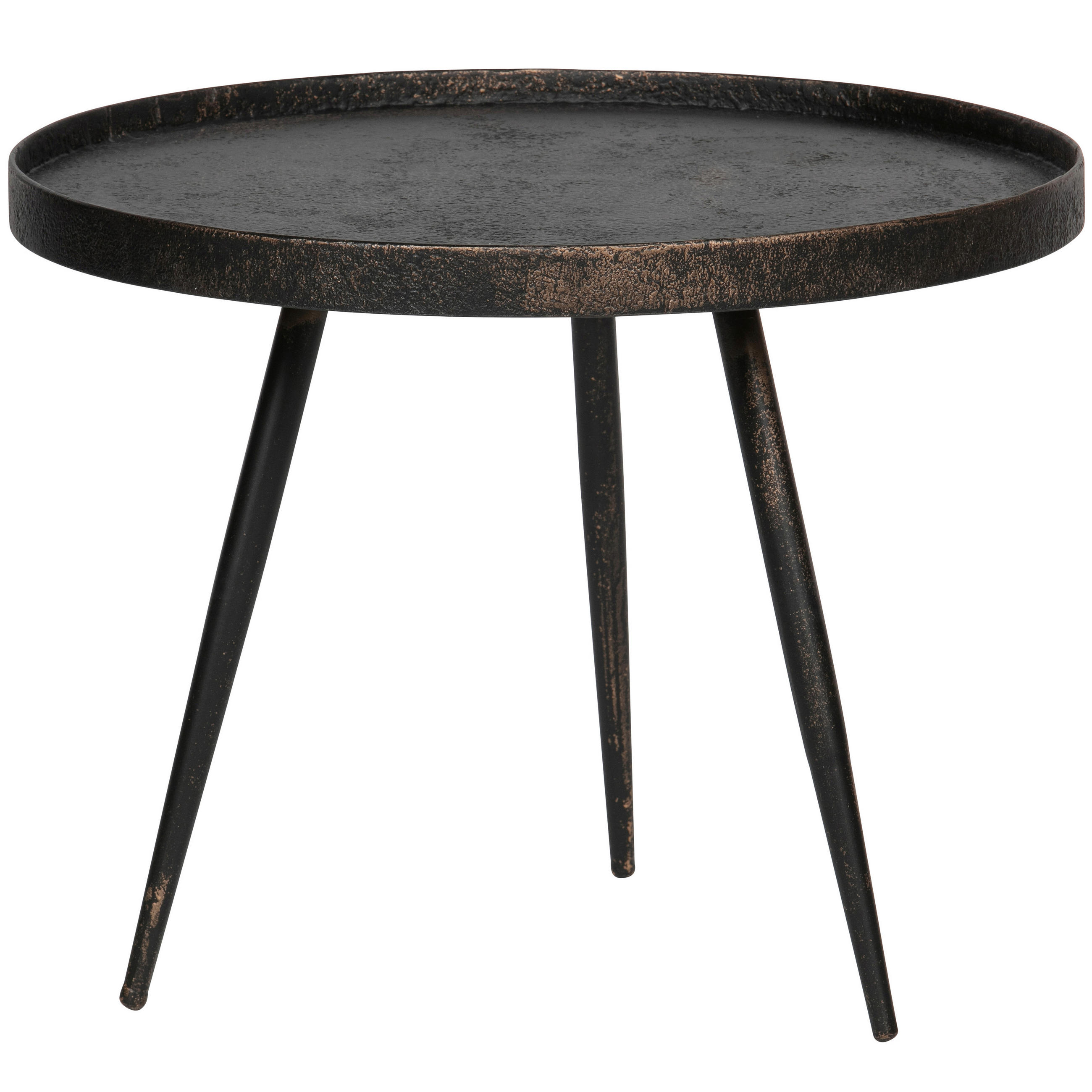 BEISTELLTISCH 58/58/44 cm Sperrholz Goldfarben, Zinkfarben rund  - Goldfarben/Zinkfarben, Design, Holzwerkstoff/Metall (58/58/44cm) - Livetastic