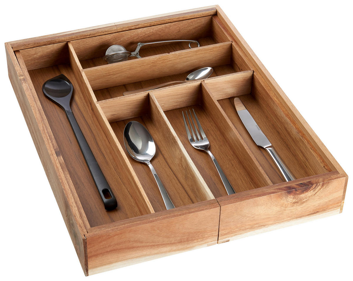 BESTECKBOX - Akaziefarben, Basics, Holz (35/43/6cm) - Homeware Profession.