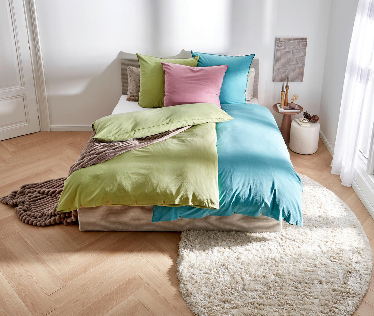 BETTWÄSCHE Stowa Renforcé 155/220 cm  - Grün, KONVENTIONELL, Textil (155/220cm) - Novel