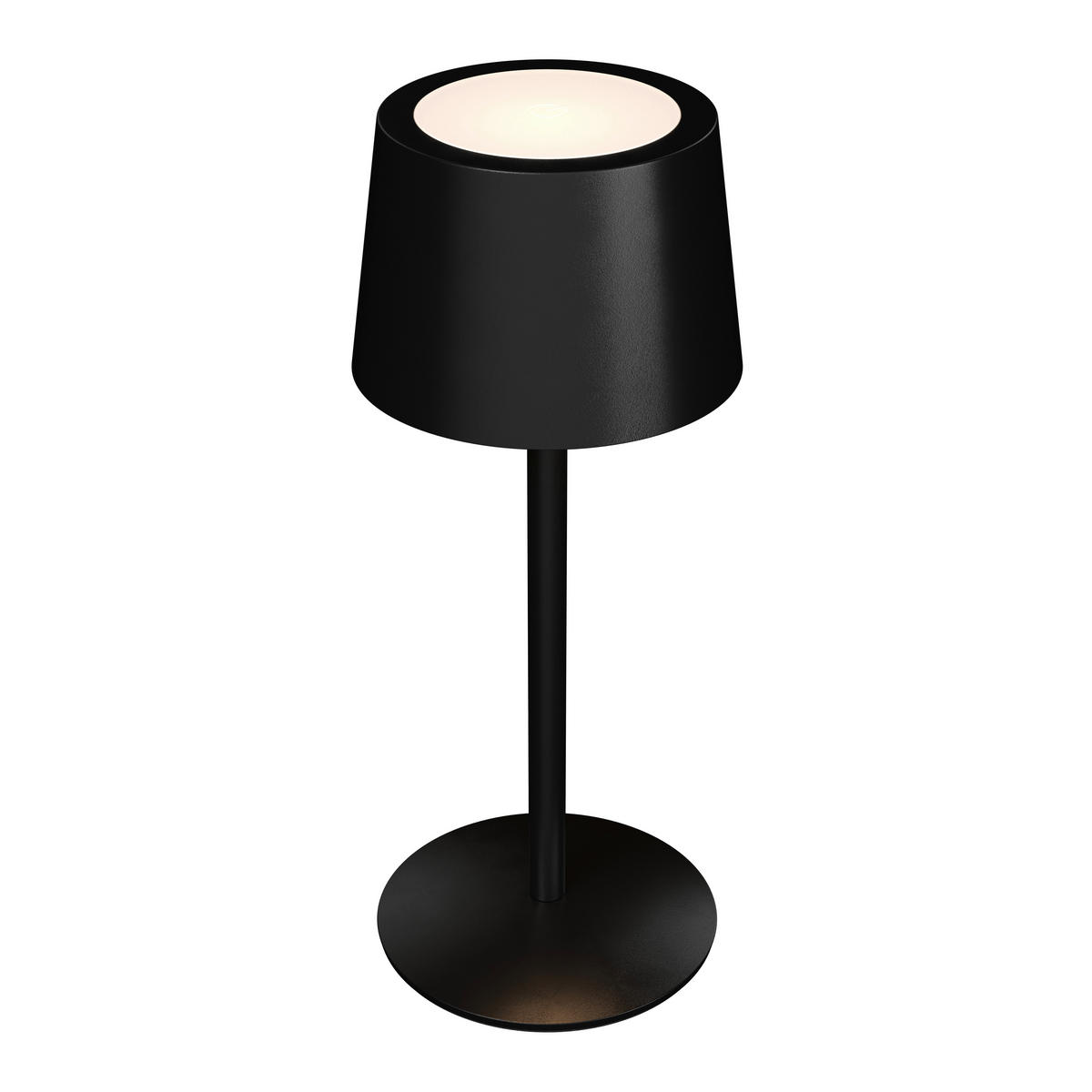 AKKU-TISCHLEUCHTE - Schwarz, Basics, Metall (9/22cm) - Novel