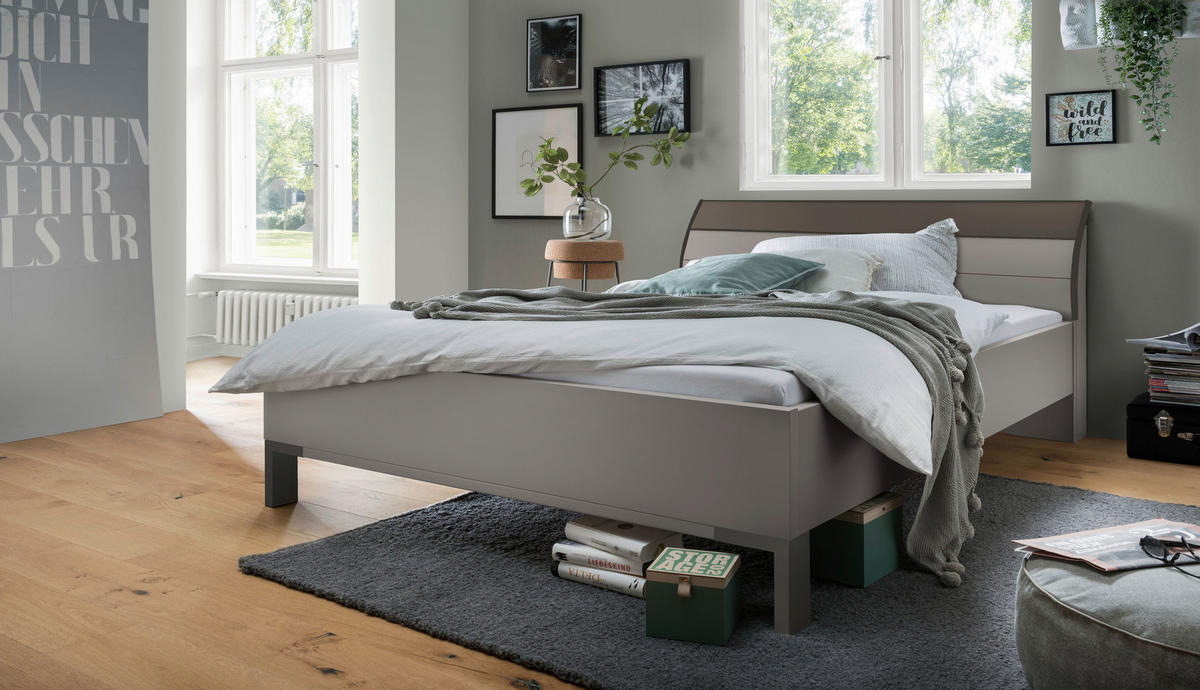 FUTONSKA POSTELJA 160 cm   x 200 cm  , leseni material siva  - siva/temno rjava, Design, leseni material (160/200cm) - Dieter Knoll