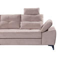 ECKSOFA Rosa Mikrovelours  - Chromfarben/Schwarz, KONVENTIONELL, Kunststoff/Textil (170/270cm) - Carryhome