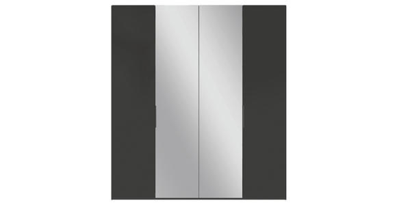 DREHTÜRENSCHRANK  in Anthrazit  - Anthrazit/Schwarz, KONVENTIONELL, Glas/Holzwerkstoff (200/223/62cm) - Novel