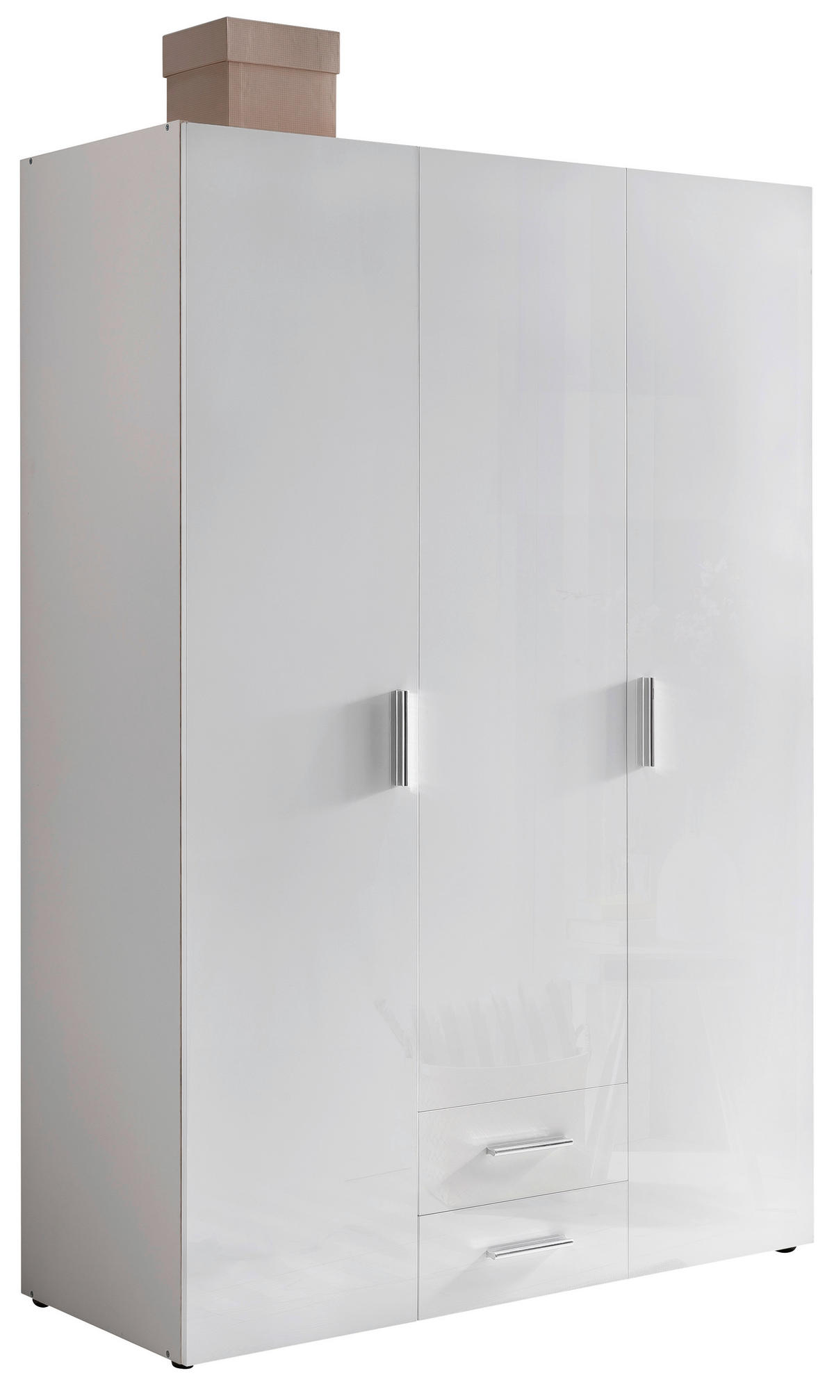 PREDSIEŇOVÁ SKRIŇA, biela, 120/185/54 cm - biela/chrómová, Design, kompozitné drevo/plast (120/185/54cm) - Xora