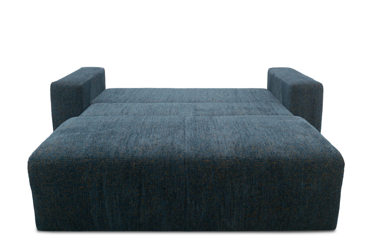 SCHLAFSOFA Chenille Blau  - Blau/Schwarz, Basics, Kunststoff/Textil (207/89/105cm) - Livetastic