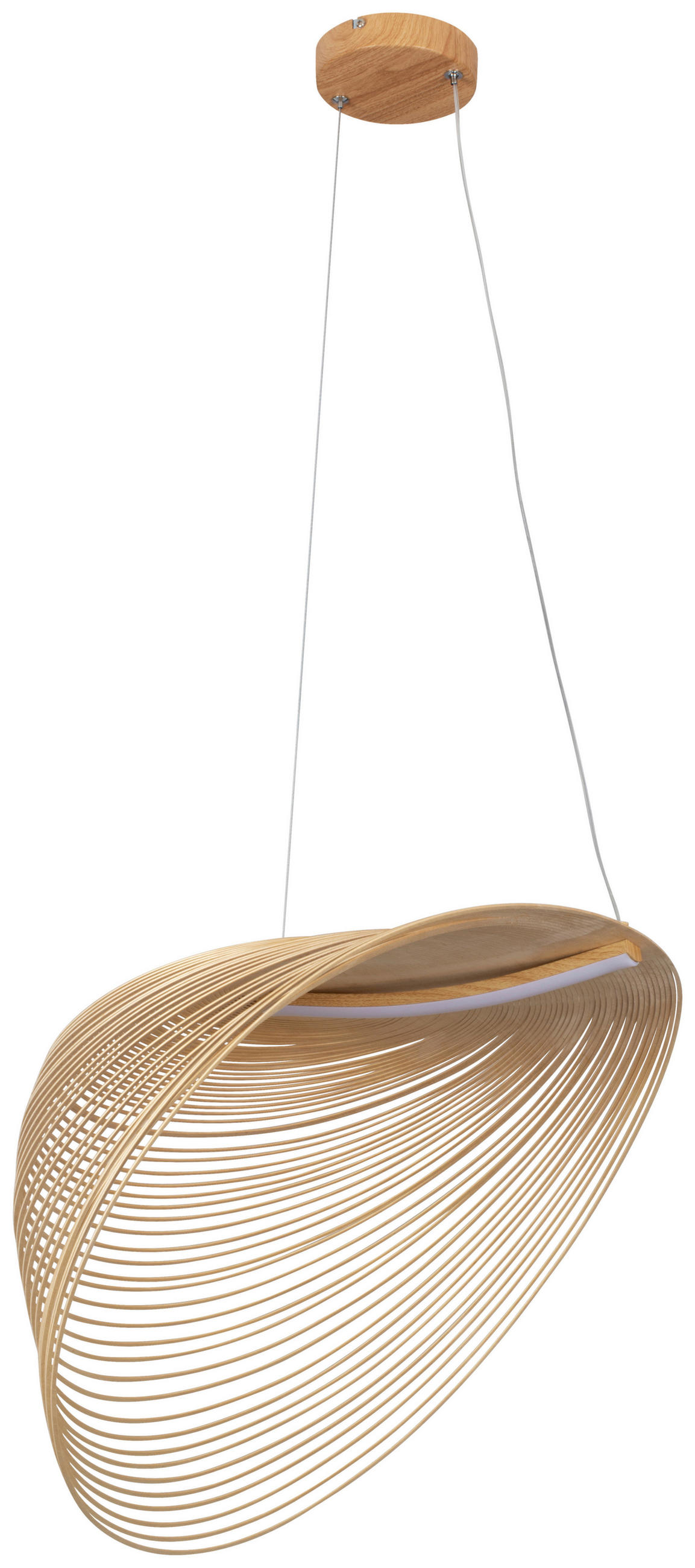 LED-HÄNGELEUCHTE 60/38/163,5 cm   - Eichefarben/Naturfarben, Trend, Holzwerkstoff/Metall (60/38/163,5cm) - Novel