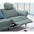 3-SITZER-SOFA in Leder Blau  - Blau/Schwarz, Design, Leder/Metall (190/84/99cm) - Dieter Knoll