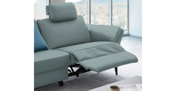3-SITZER-SOFA in Leder Blau  - Blau/Schwarz, Design, Leder/Metall (190/84/99cm) - Dieter Knoll