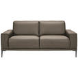 2-SITZER-SOFA  in Echtleder Taupe   - Taupe/Schwarz, Design, Leder/Metall (180/82/92cm) - Johann Jakob