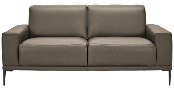 2-SITZER-SOFA  in Echtleder Taupe   - Taupe/Schwarz, Design, Leder/Metall (180/82/92cm) - Johann Jakob