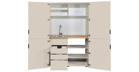 SCHRANKKÜCHE 124/200/70 cm  in Kaschmir  - Kaschmir/Eichefarben, KONVENTIONELL, Holzwerkstoff/Metall (124/200/70cm) - Xora