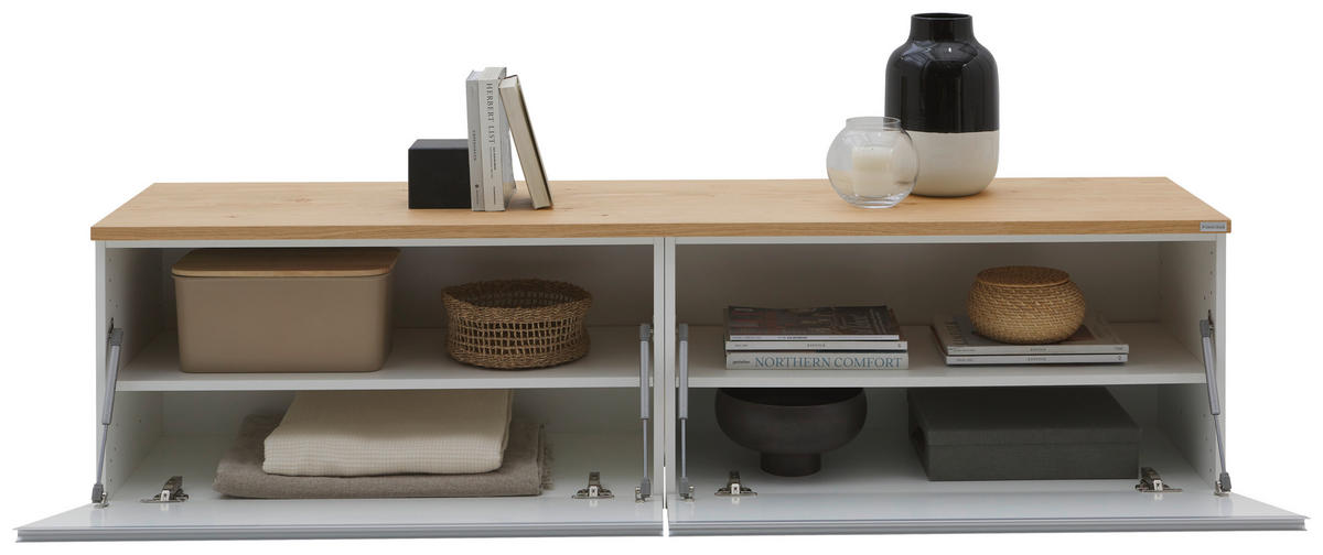 LOWBOARD  in 180/46/41 cm  - Eichefarben/Silberfarben, Design, Holzwerkstoff/Kunststoff (180/46/41cm) - Dieter Knoll