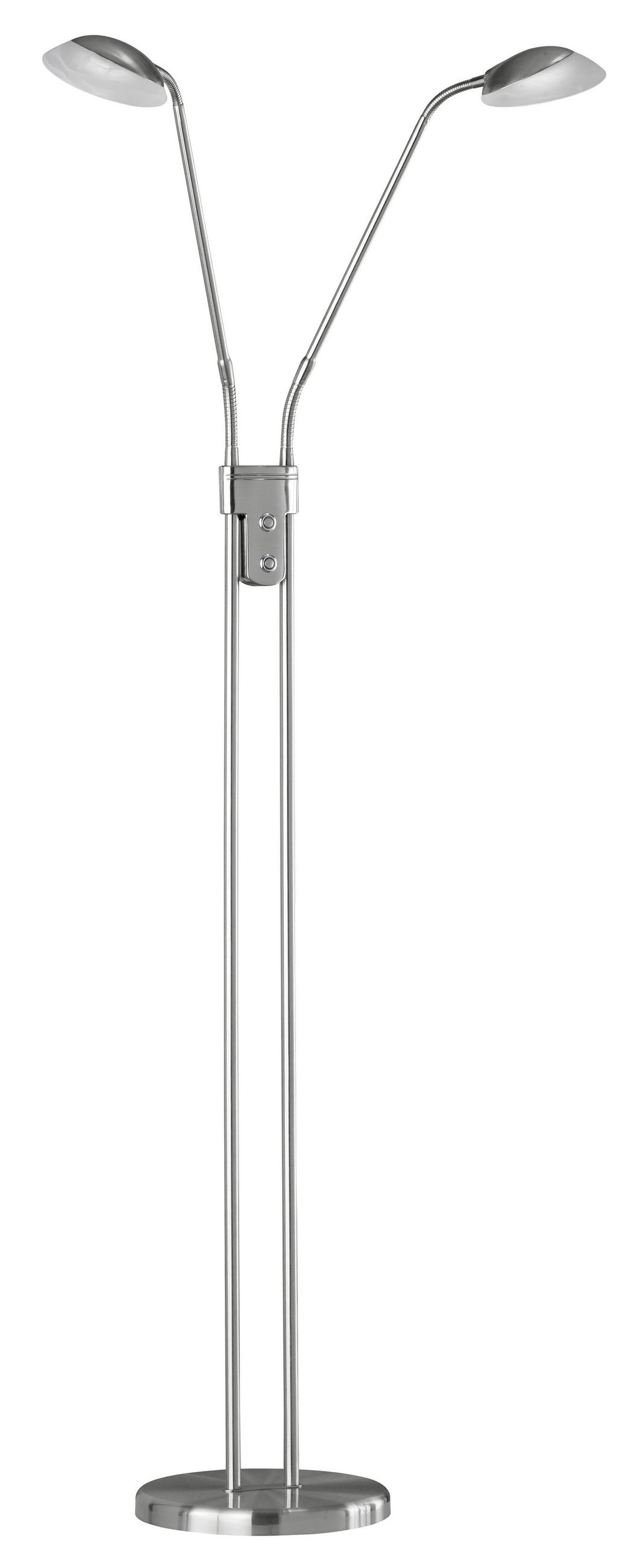 STOJACÍ LED SVÍTIDLO, 160 cm - barvy niklu, Konvenční, kov/sklo (160cm) - Fischer & Honsel