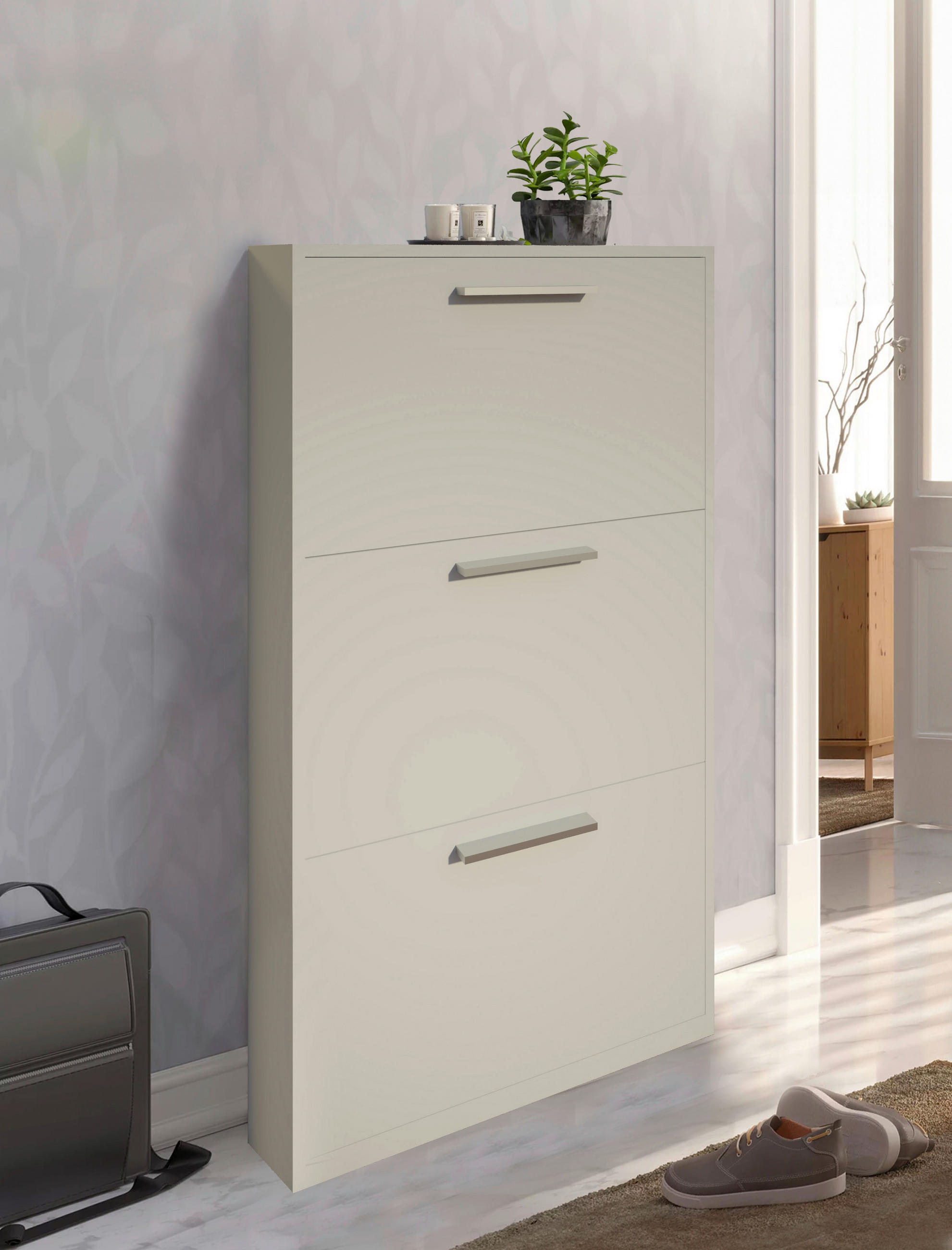 PANTOFAR 64/119.7/19 cm  - alb, Modern, material pe bază de lemn (64/119.7/19cm) - Boxxx