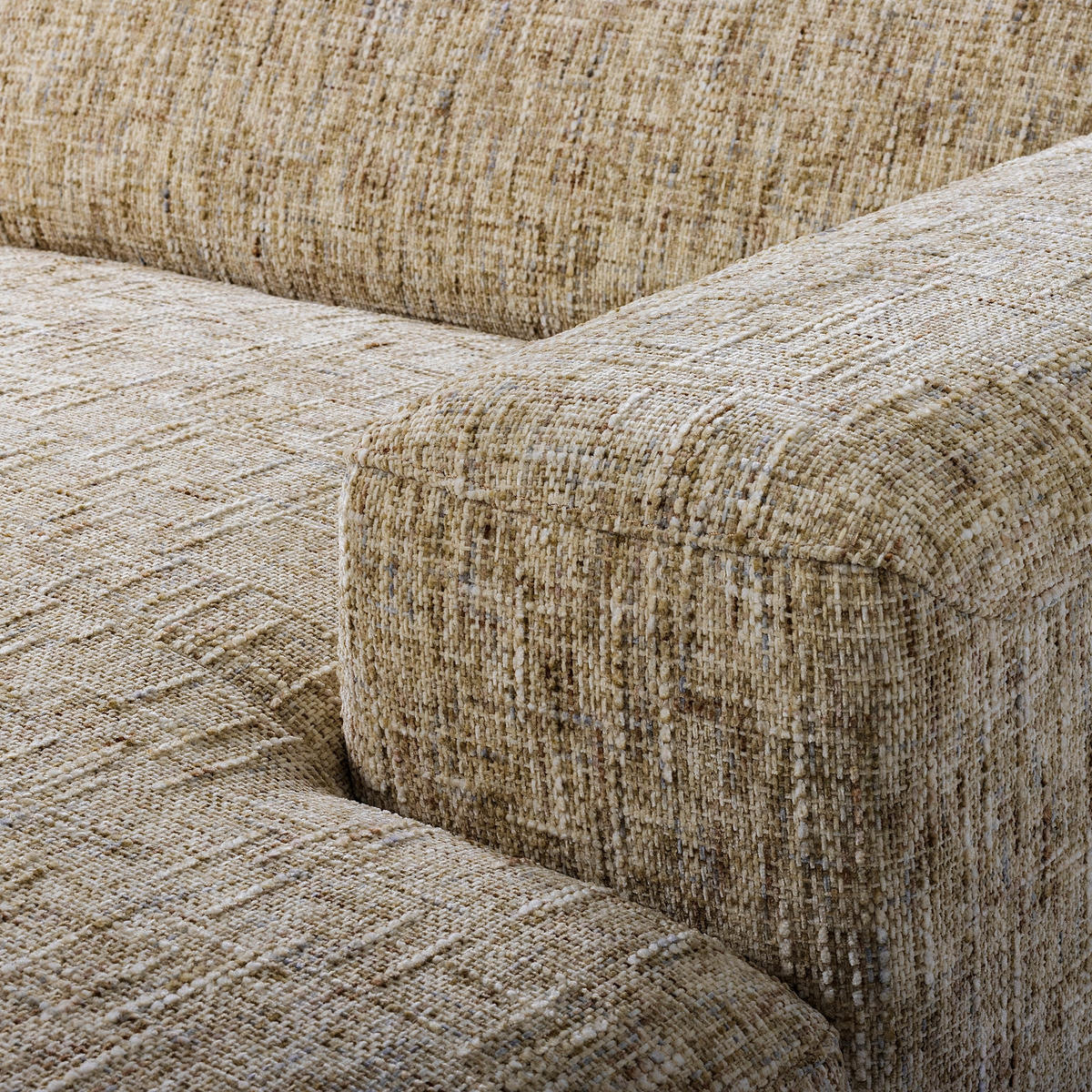 ECKSOFA PORTLAND in Struktur Hellbraun Kopfteilverstellung  295/187 cm  - Chromfarben/Hellbraun, Design, Holz/Textil (295/187cm) - Livetastic