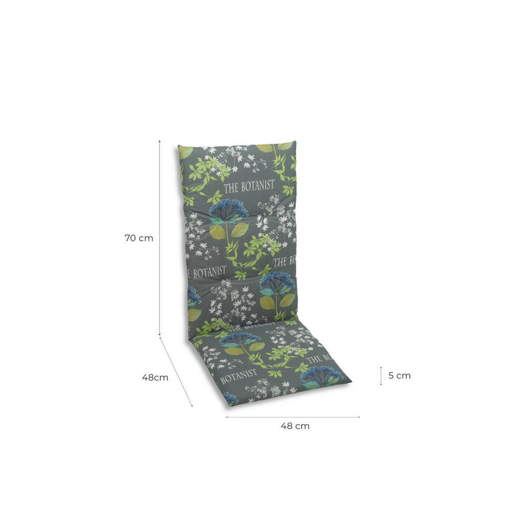 Thumbnail - Xxxl Sesselauflagenset, Grau, Grün, Blau, Textil, 4-teilig, Blume, Füllung: Schaumstoff, Vlies, 48x5x118 cm, Oeko-Tex® S...