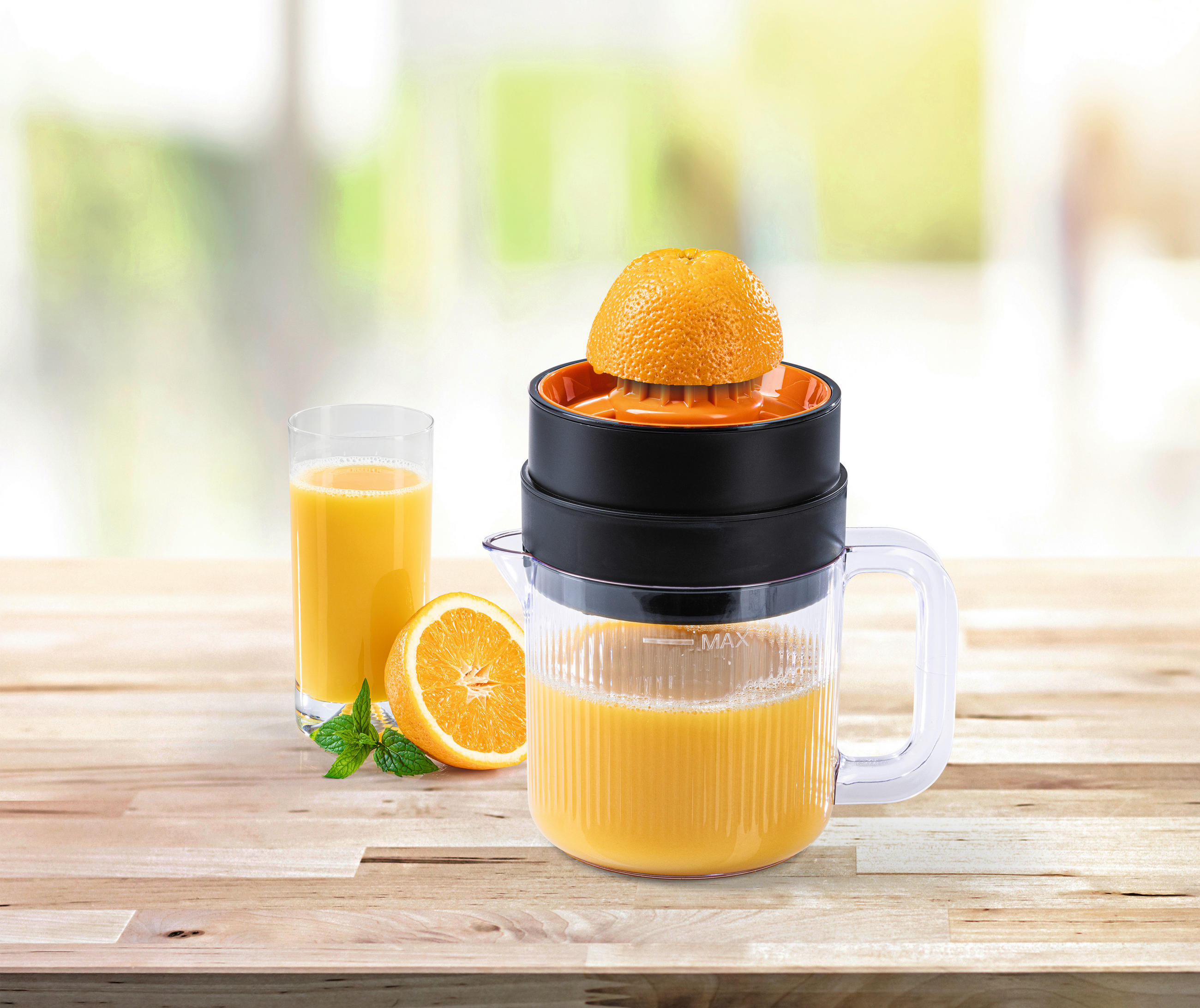 ZITRONENPRESSE GOURMETmaxx  - Schwarz/Orange, Basics, Kunststoff (20,6/14,1/24,9cm)
