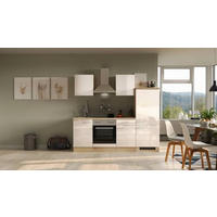 KUCHYNSKÁ LINKA NEPAL 220 - kašmírová/farba ušľachtilej ocele, Modern, kov/kompozitné drevo (220cm) - FlexWell
