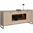 SIDEBOARD 184/85/44 cm  - Eichefarben/Anthrazit, MODERN, Glas/Holzwerkstoff (184/85/44cm) - Carryhome