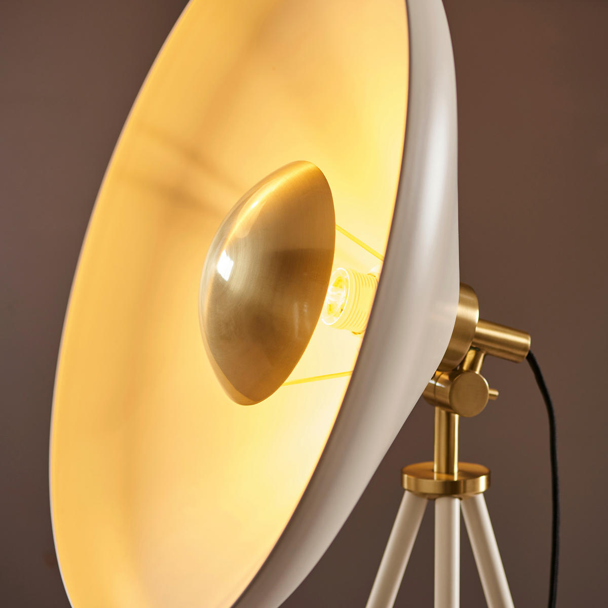 STEHLEUCHTE 72/146 cm    - Messingfarben/Weiß, KONVENTIONELL, Metall (72/146cm) - ENDON