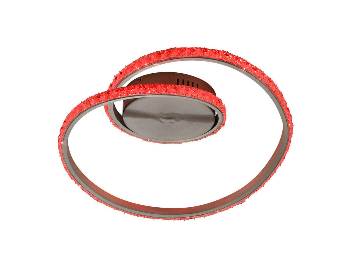 LED-TAKLAMPA RUBIN 9 W 45/38/18 cm  - klar/aluminiumfärg, Design, metall/plast (45/38/18cm)