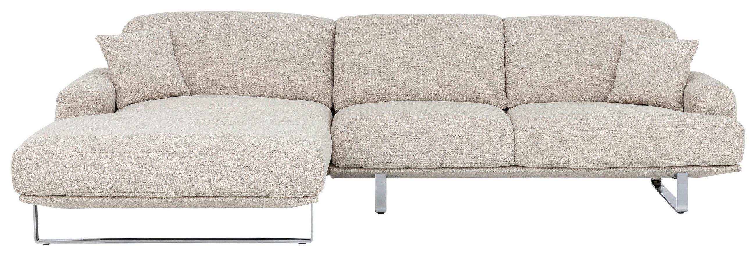 ECKSOFA in Webstoff Champagner  - Champagner, Design, Textil/Metall (184/304cm) - Dieter Knoll