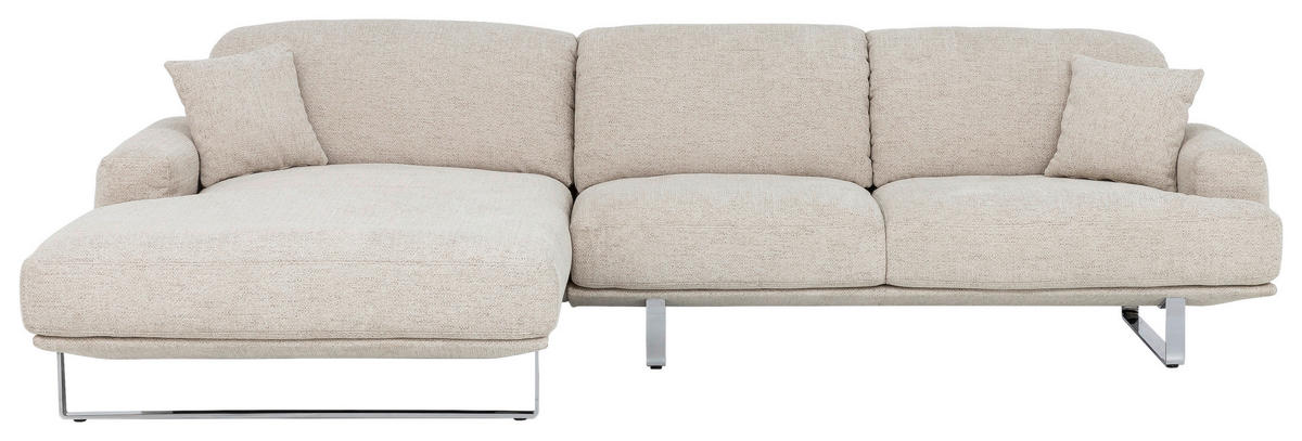 ECKSOFA in Webstoff Champagner  - Champagner, Design, Textil/Metall (184/304cm) - Dieter Knoll